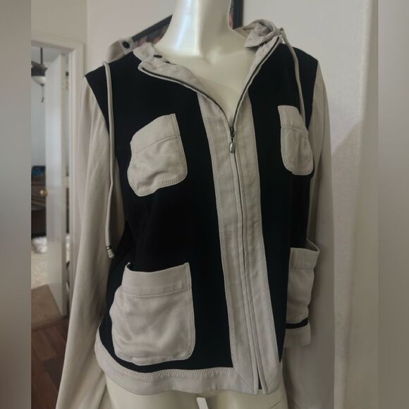 ST.JOHN Stylish Black and Cream Women's Jacket - Picture 2 of 9